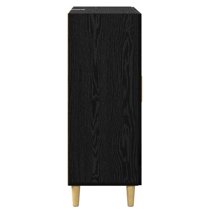 Sideboard med skuffe Sort eg 69,5 x 34 x 90 cm Konstrueret træ