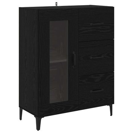 Sideboard Sort eg 69,5 x 34 x 90 cm Ingeniørt træ og jern