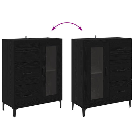 Sideboard Sort eg 69,5 x 34 x 90 cm Ingeniørt træ og jern