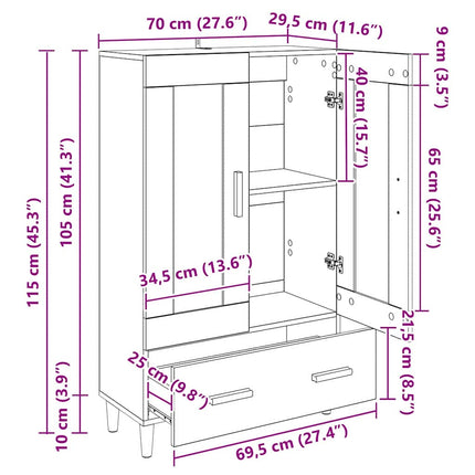 Highboard Gammelt træ 70 x 31 x 115 cm Konstrueret træ