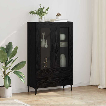 Highboard Sort eg 70 x 31 x 115 cm Ingeniørt træ og jern