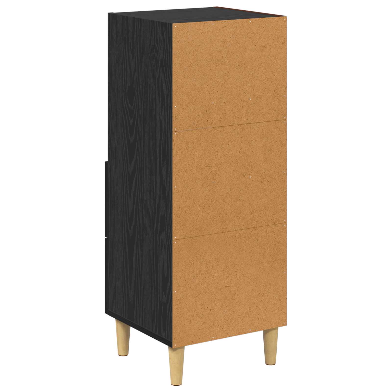 Sideboard med skuffe Sort eg 34 x 34.5 x 90 cm Konstrueret træ