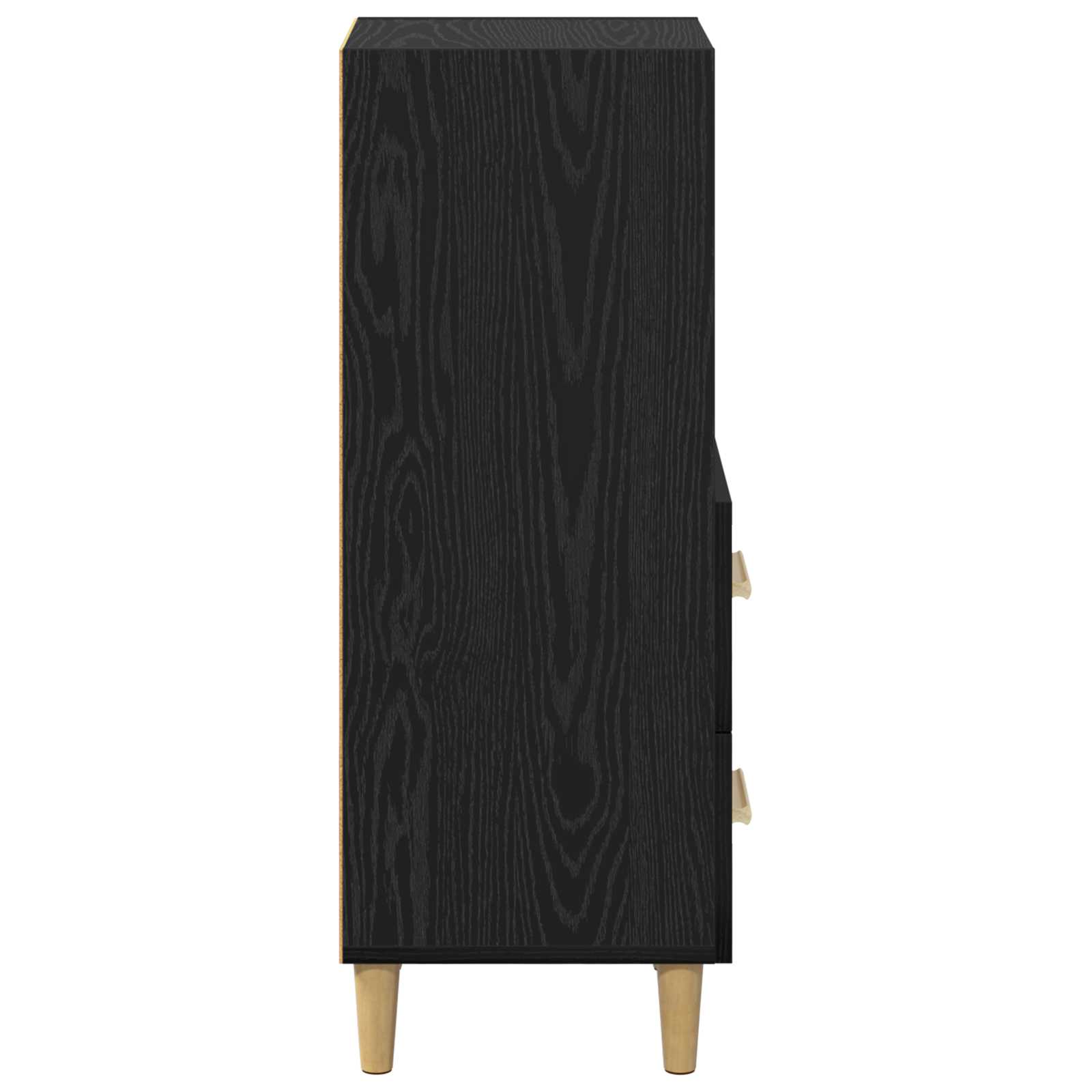 Sideboard med skuffe Sort eg 34 x 34.5 x 90 cm Konstrueret træ