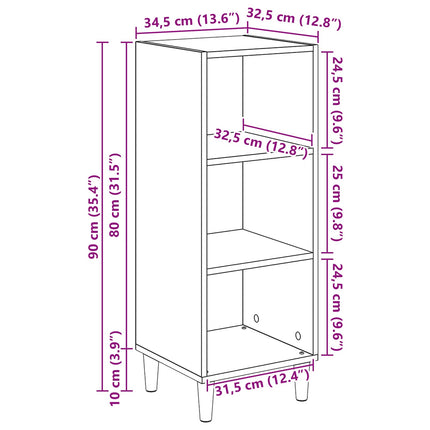 Sideboard Artisan Egetræ 34,5 x 32,5 x 90 cm Konstrueret træ