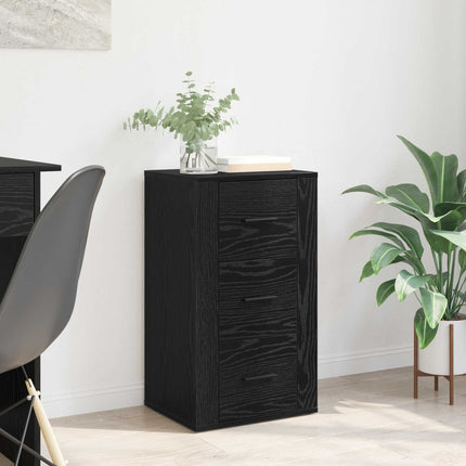 Sideboard med skuffe Sort eg 40 x 33 x 70 cm Konstrueret træ
