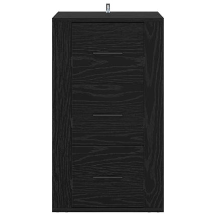 Sideboard med skuffe Sort eg 40 x 33 x 70 cm Konstrueret træ