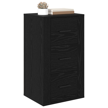 Sideboard med skuffe Sort eg 40 x 33 x 70 cm Konstrueret træ