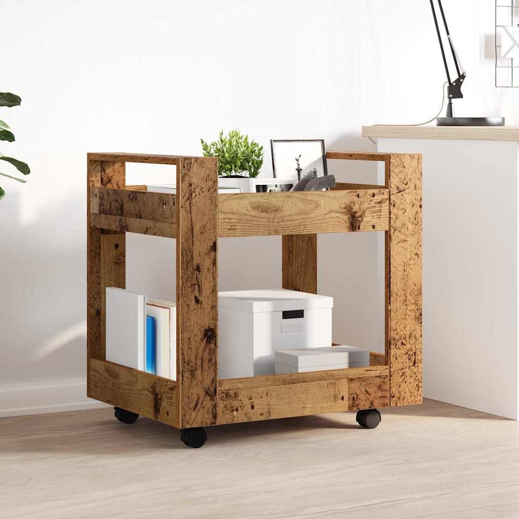 Kontortrolley Gammelt træ 60 x 45 x 60 cm Konstrueret træ