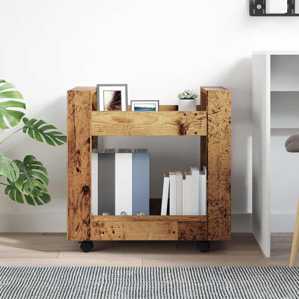 Kontortrolley Gammelt træ 60 x 45 x 60 cm Konstrueret træ