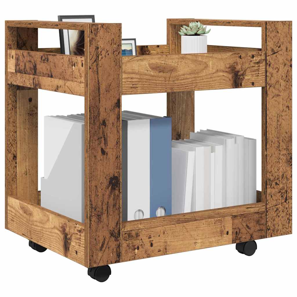 Kontortrolley Gammelt træ 60 x 45 x 60 cm Konstrueret træ