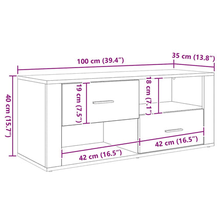 TV-skab 100 x 35 x 40 cm Sort eg Konstrueret træ