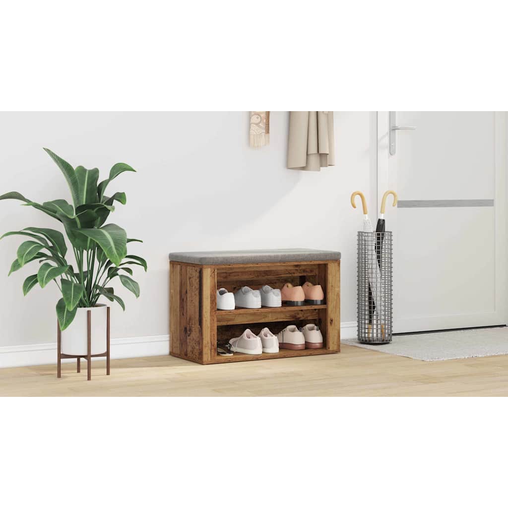 Skostativ med hylde Gammelt træ 75 x 35 x 45 cm Konstrueret træ