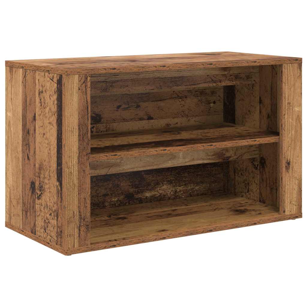 Skostativ med hylde Gammelt træ 75 x 35 x 45 cm Konstrueret træ