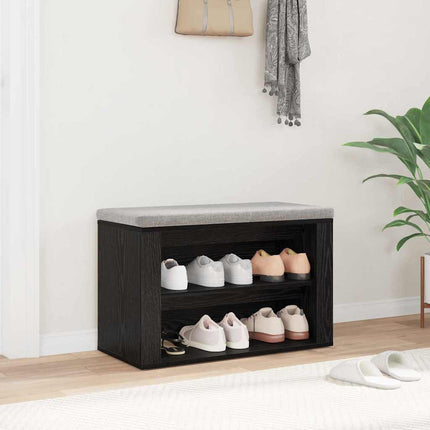 Skostativ 75 x 35 x 45 cm Konstrueret træ Sort eg