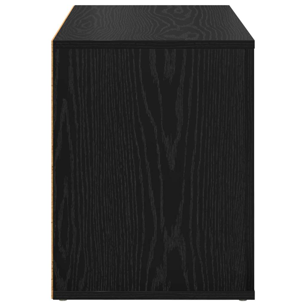 Skostativ med hylde Sort eg 75 x 35 x 45 cm Konstrueret træ