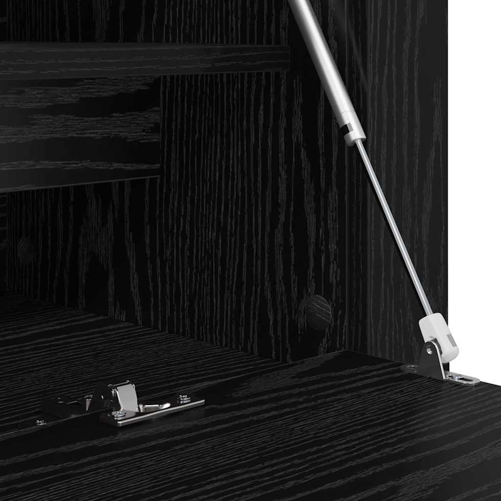 Sko skab med hylde Sort eg 100 x 35 x 38 cm Konstrueret træ