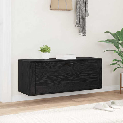 Sko skab 100 x 35 x 38 cm Konstrueret træ Sort eg