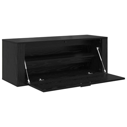 Sko skab 100 x 35 x 38 cm Konstrueret træ Sort eg
