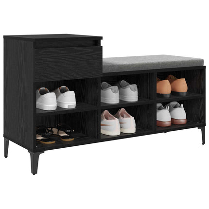 Sko skab 102 x 36 x 60 cm Konstrueret træ Sort eg