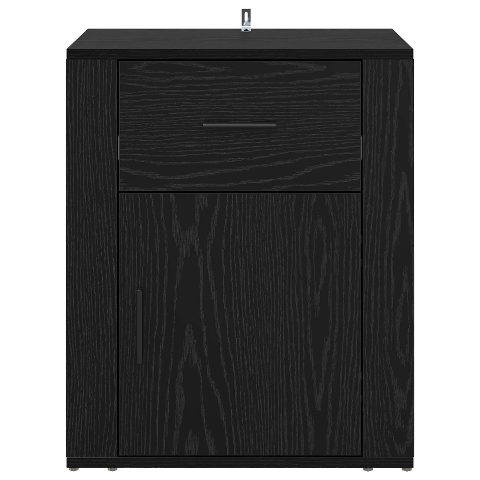 Natskab med skuffe Sort eg 35 x 50 x 60 cm Konstrueret træ