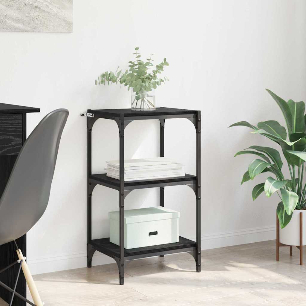 Bogskab Sort eg 40 x 33 x 70,5 cm Ingeniørt træ og jern