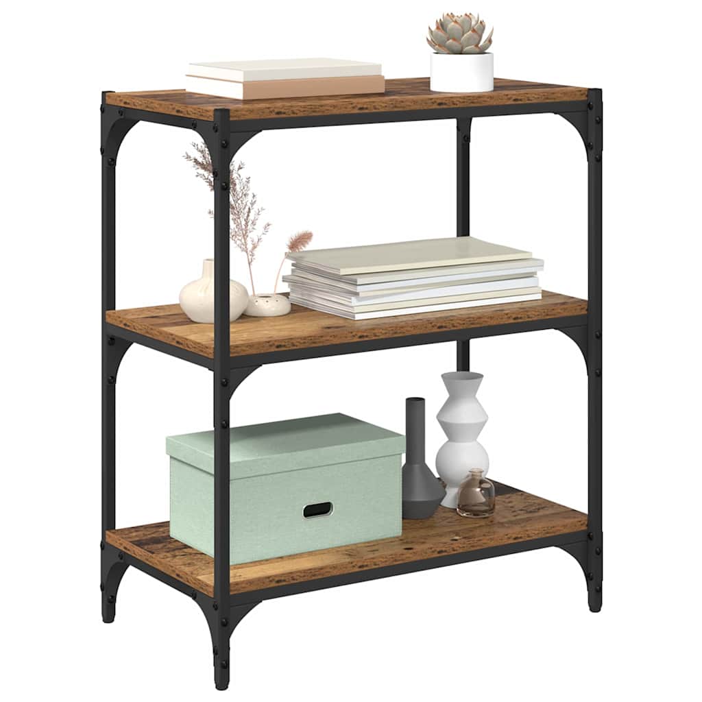 Bogskab Gammelt træ 60 x 33 x 70,5 cm Ingeniørt træ og jern