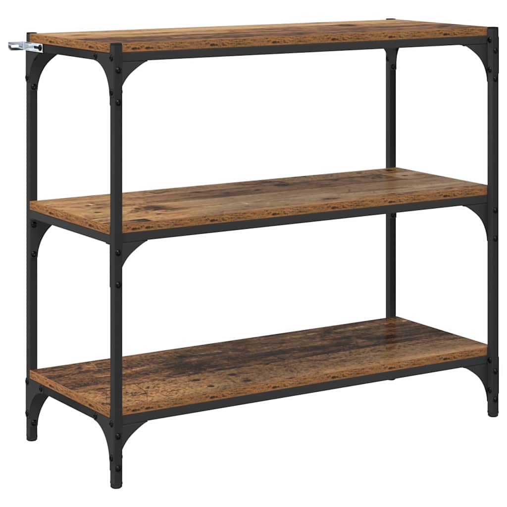 Bogskab Gammelt træ 80 x 33 x 70,5 cm Ingeniørt træ og jern