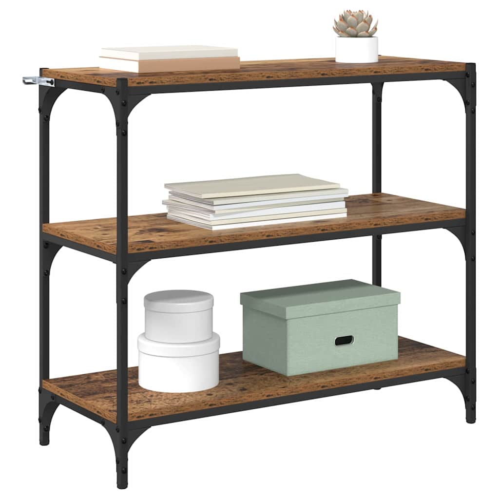 Bogskab Gammelt træ 80 x 33 x 70,5 cm Ingeniørt træ og jern