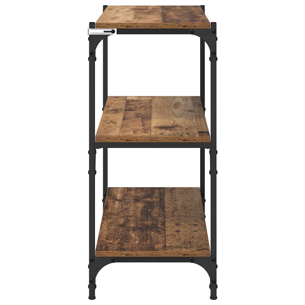 Bogskab Gammelt træ 80 x 33 x 70,5 cm Ingeniørt træ og jern