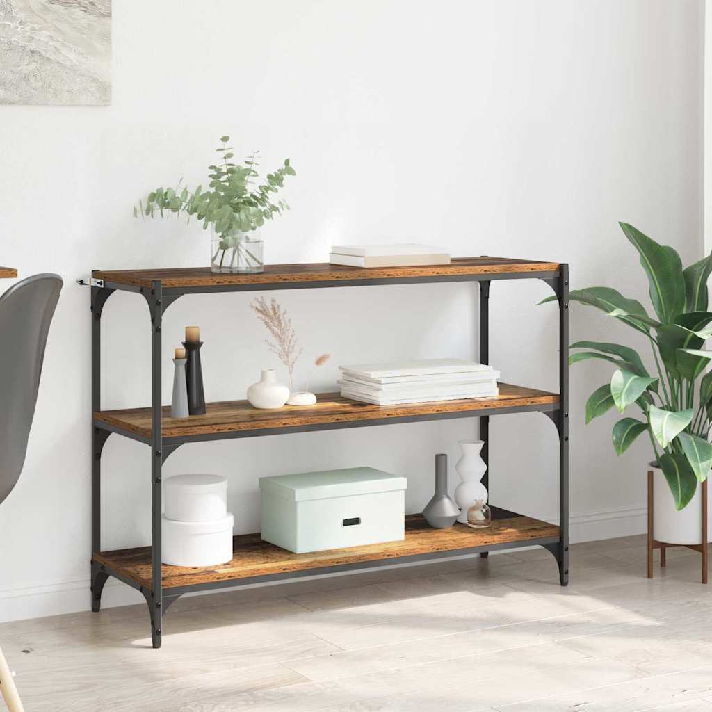 Bogskab Gammelt træ 100 x 33 x 70,5 cm Ingeniørt træ og jern