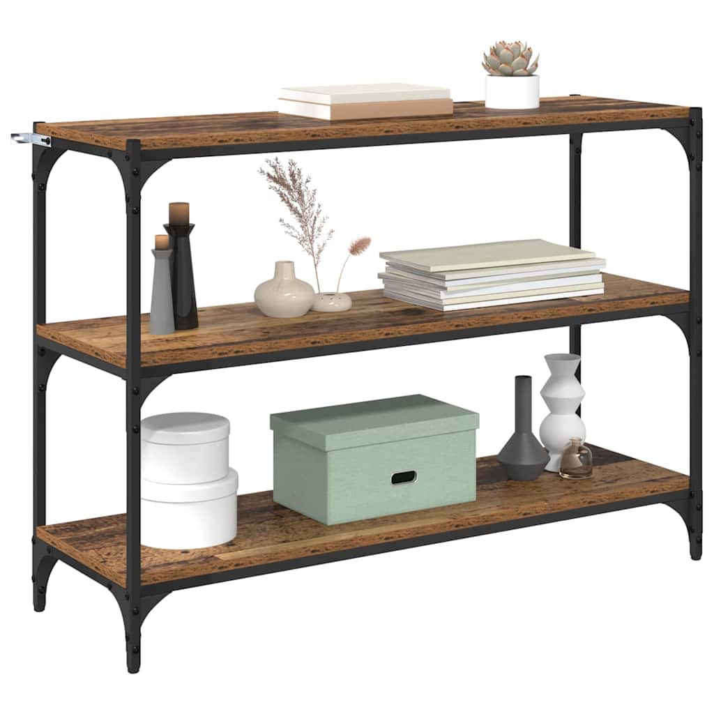 Bogskab Gammelt træ 100 x 33 x 70,5 cm Ingeniørt træ og jern