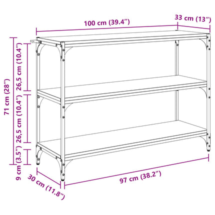 Bogskab Gammelt træ 100 x 33 x 70,5 cm Ingeniørt træ og jern
