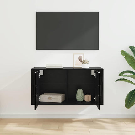 Vægmonteret TV Skab 80 x 34,5 x 40 cm Sort eg Konstrueret træ