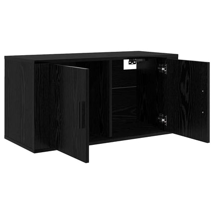 Vægmonteret TV Skab 80 x 34,5 x 40 cm Sort eg Konstrueret træ