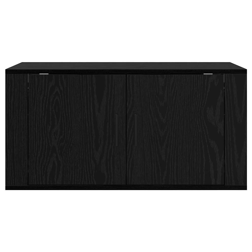 Vægmonteret TV Skab Sort eg 80 x 34,5 x 40 cm Konstrueret træ