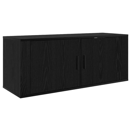 Vægmonteret TV Skab 100 x 34,5 x 40 cm Sort eg Konstrueret træ