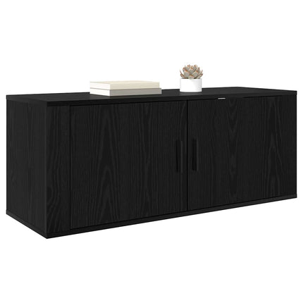 Vægmonteret TV Skab 100 x 34,5 x 40 cm Sort eg Konstrueret træ