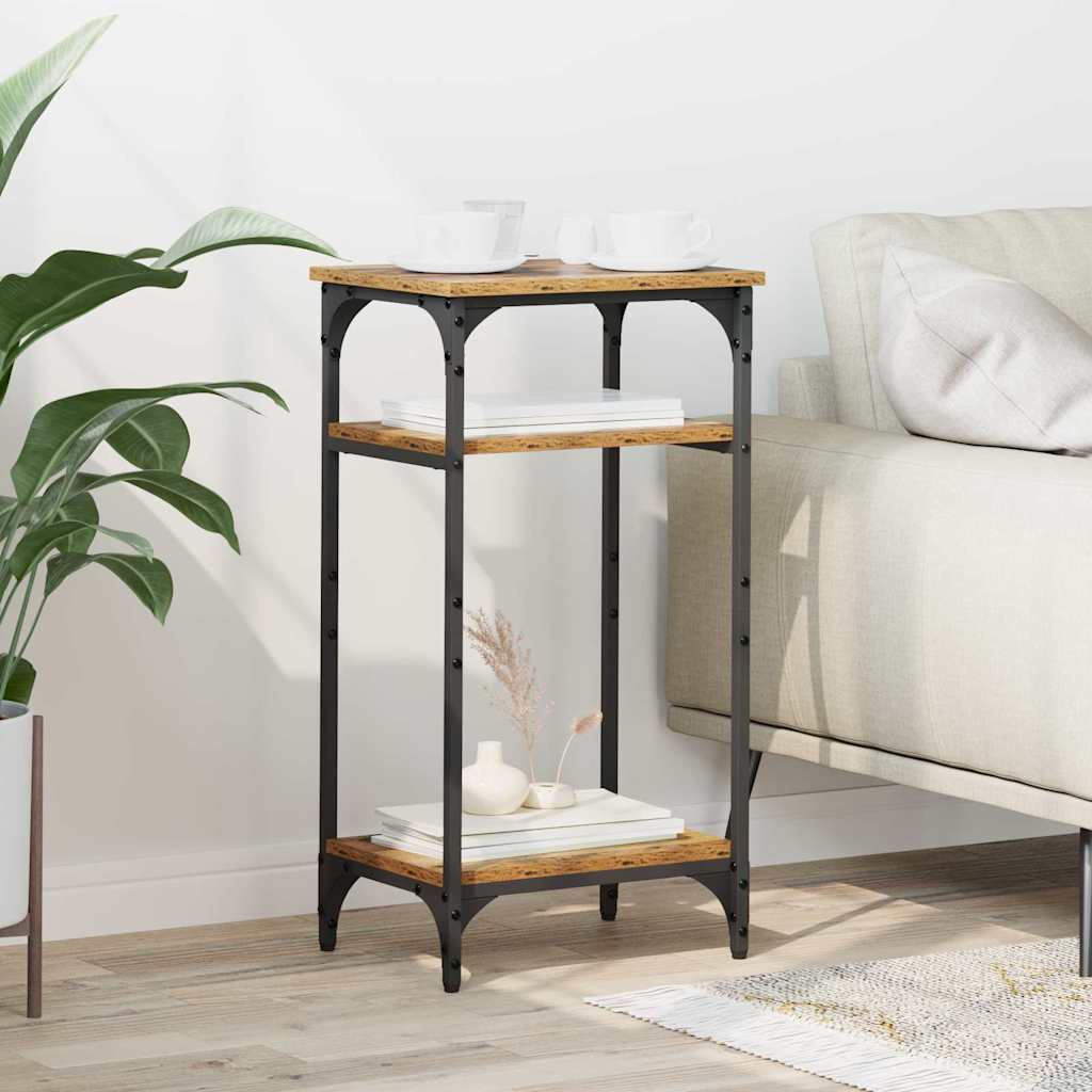 Sidebord med hylde Gammelt træ 40 x 30 x 75 cm Konstrueret træ