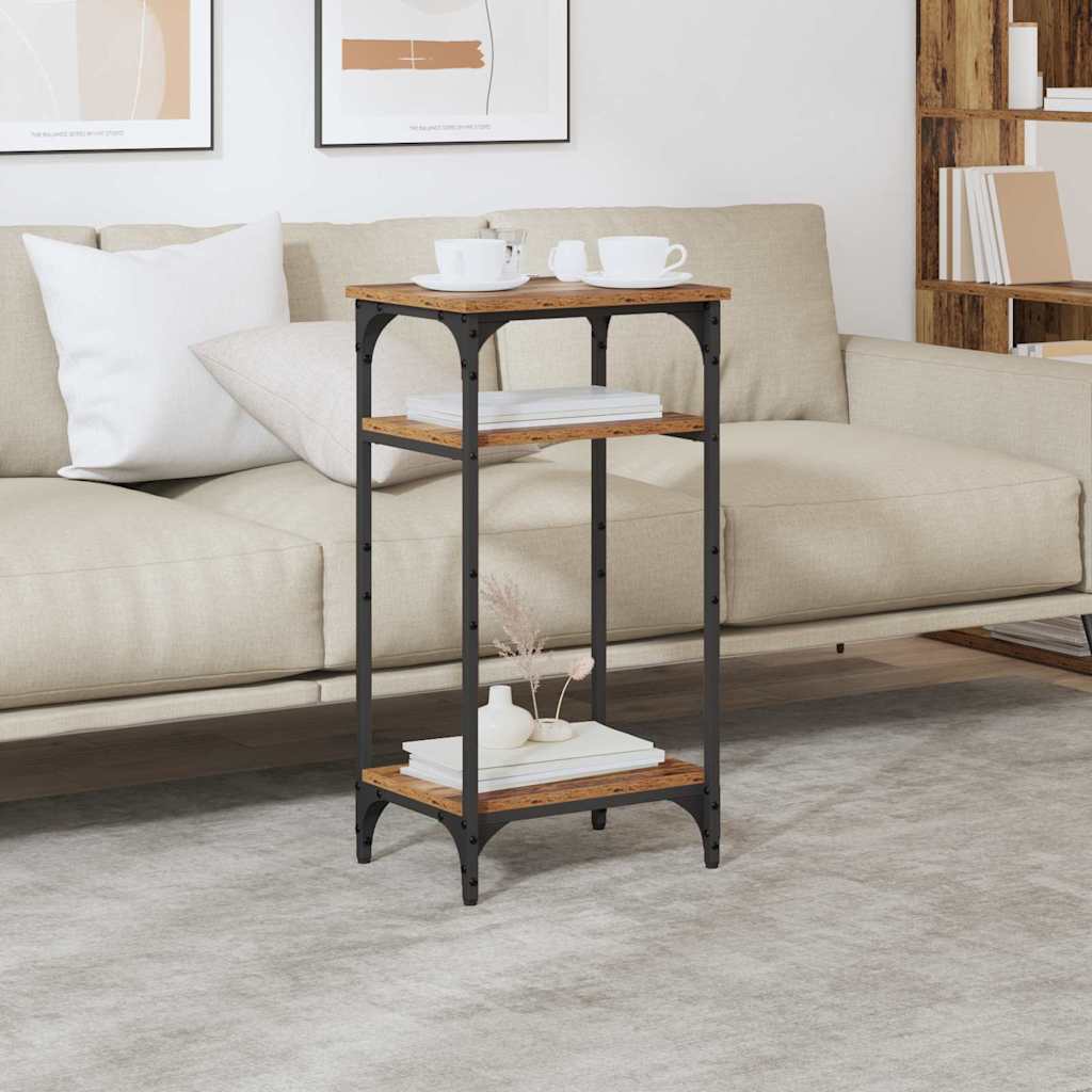 Sidebord med hylde Gammelt træ 40 x 30 x 75 cm Konstrueret træ