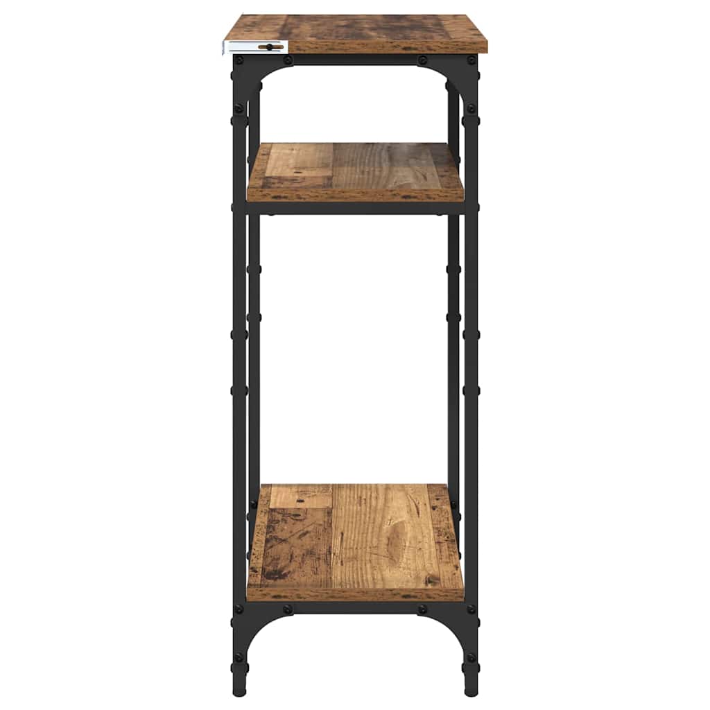 Sidebord med hylde Gammelt træ 40 x 30 x 75 cm Konstrueret træ