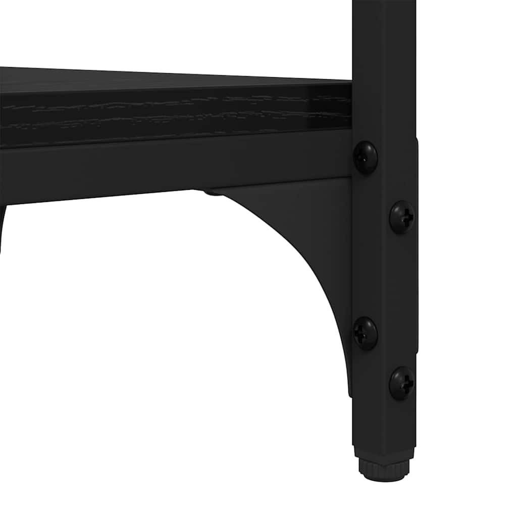 Sidebord med hylde Sort eg 40 x 30 x 75 cm Konstrueret træ