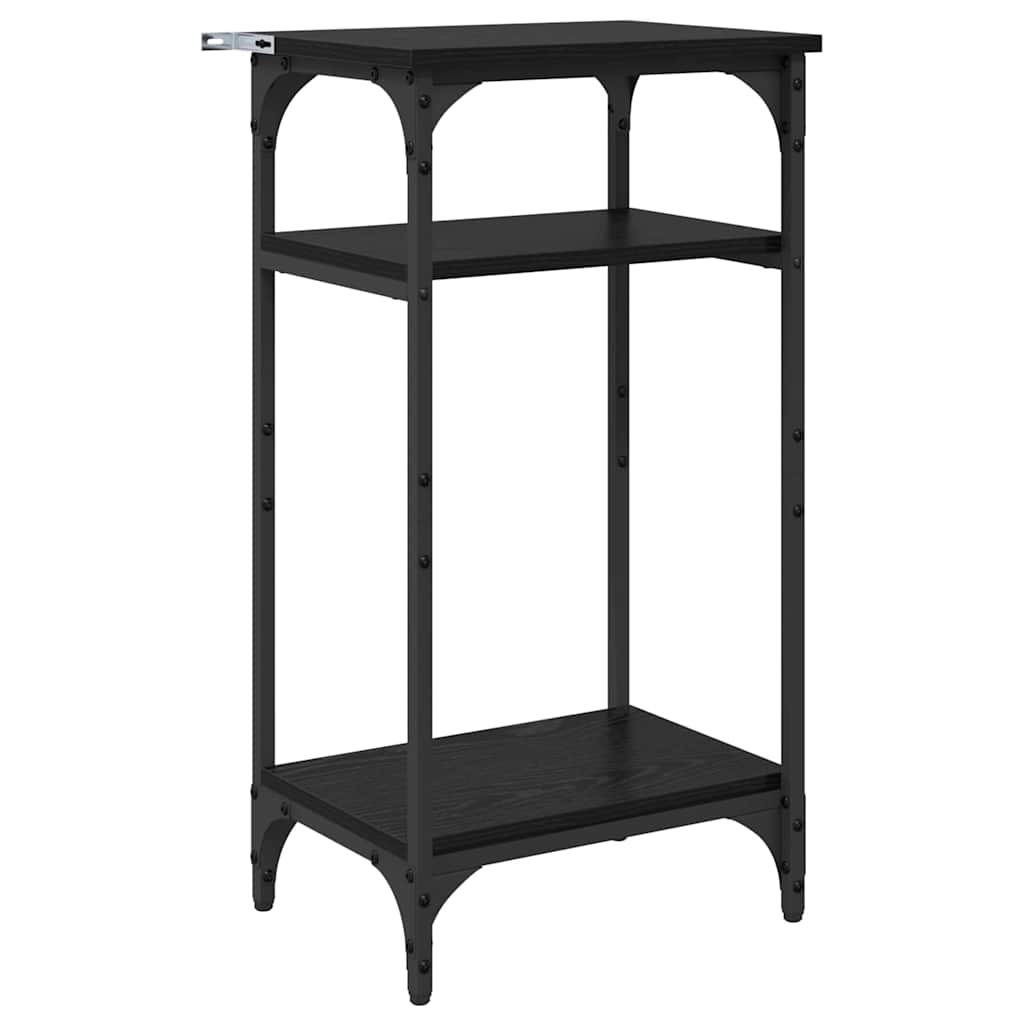 Sidebord med hylde Sort eg 40 x 30 x 75 cm Konstrueret træ