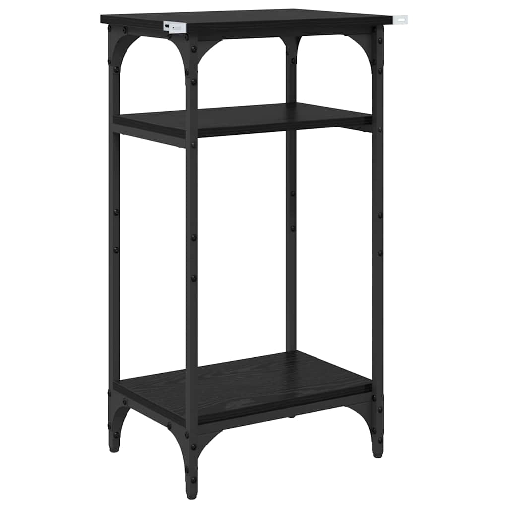 Sidebord med hylde Sort eg 40 x 30 x 75 cm Konstrueret træ
