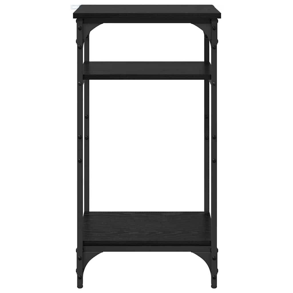 Sidebord med hylde Sort eg 40 x 30 x 75 cm Konstrueret træ