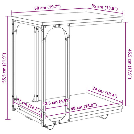 Sidebord Gammelt træ 50 x 35 x 55.5 cm Konstrueret træ