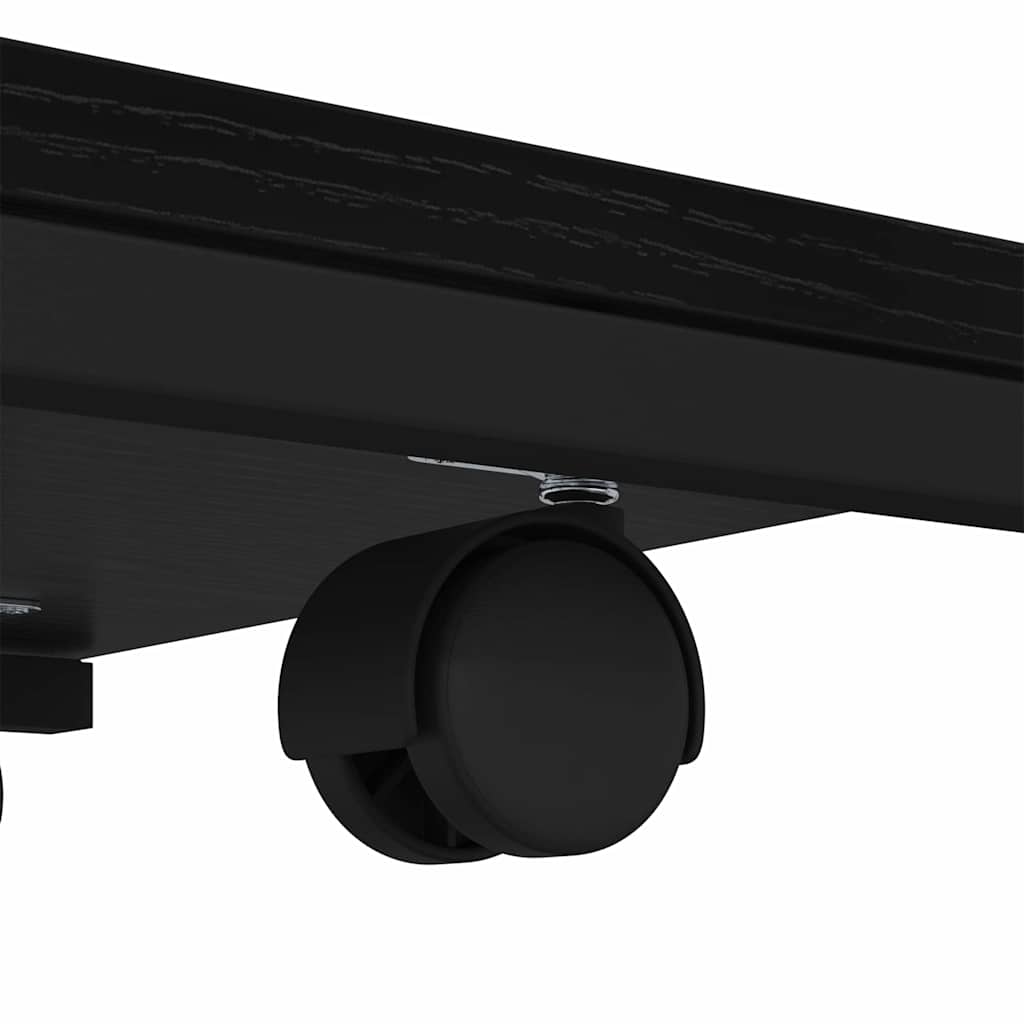 Sidebord med hylde Sort eg 50 x 35 x 55.5 cm Konstrueret træ