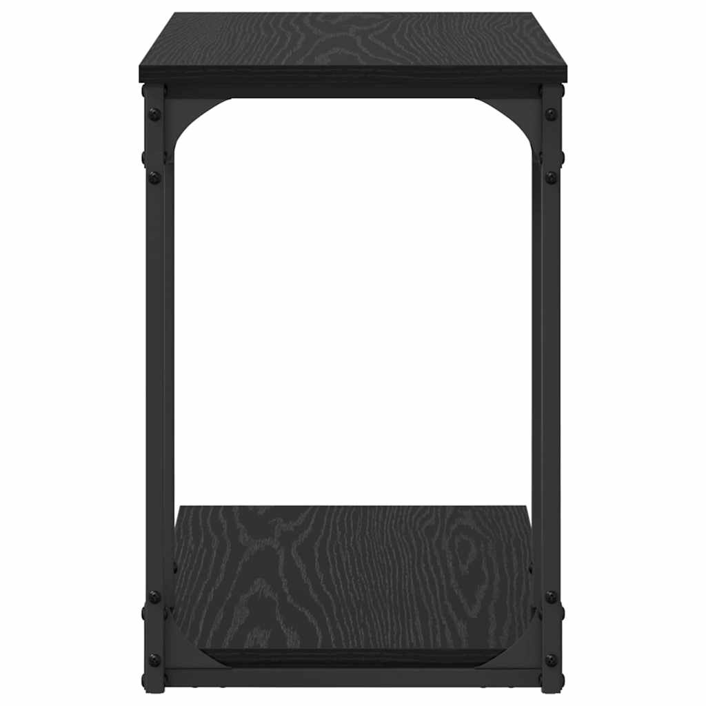Sidebord med hylde Sort eg 50 x 35 x 52 cm Konstrueret træ