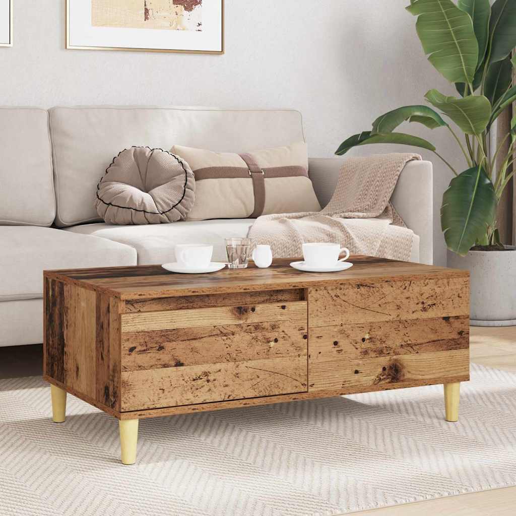 Sofabord med skuffe Gammelt træ 90 x 50 x 35 cm Konstrueret træ