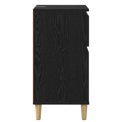 Natskab 2 pcs Sort eg 40 x 35 x 70 cm Konstrueret træ