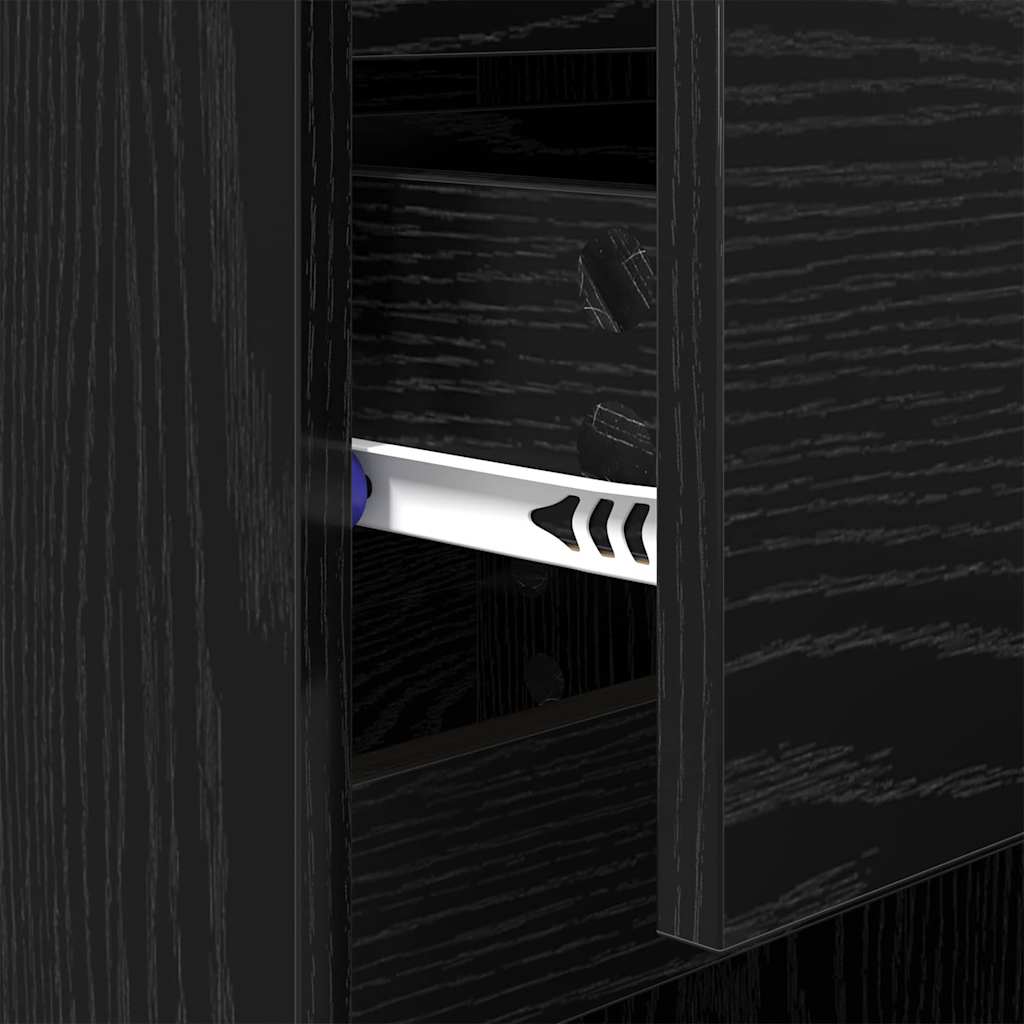 Natskab med skuffe Sort eg 40 x 35 x 70 cm Konstrueret træ